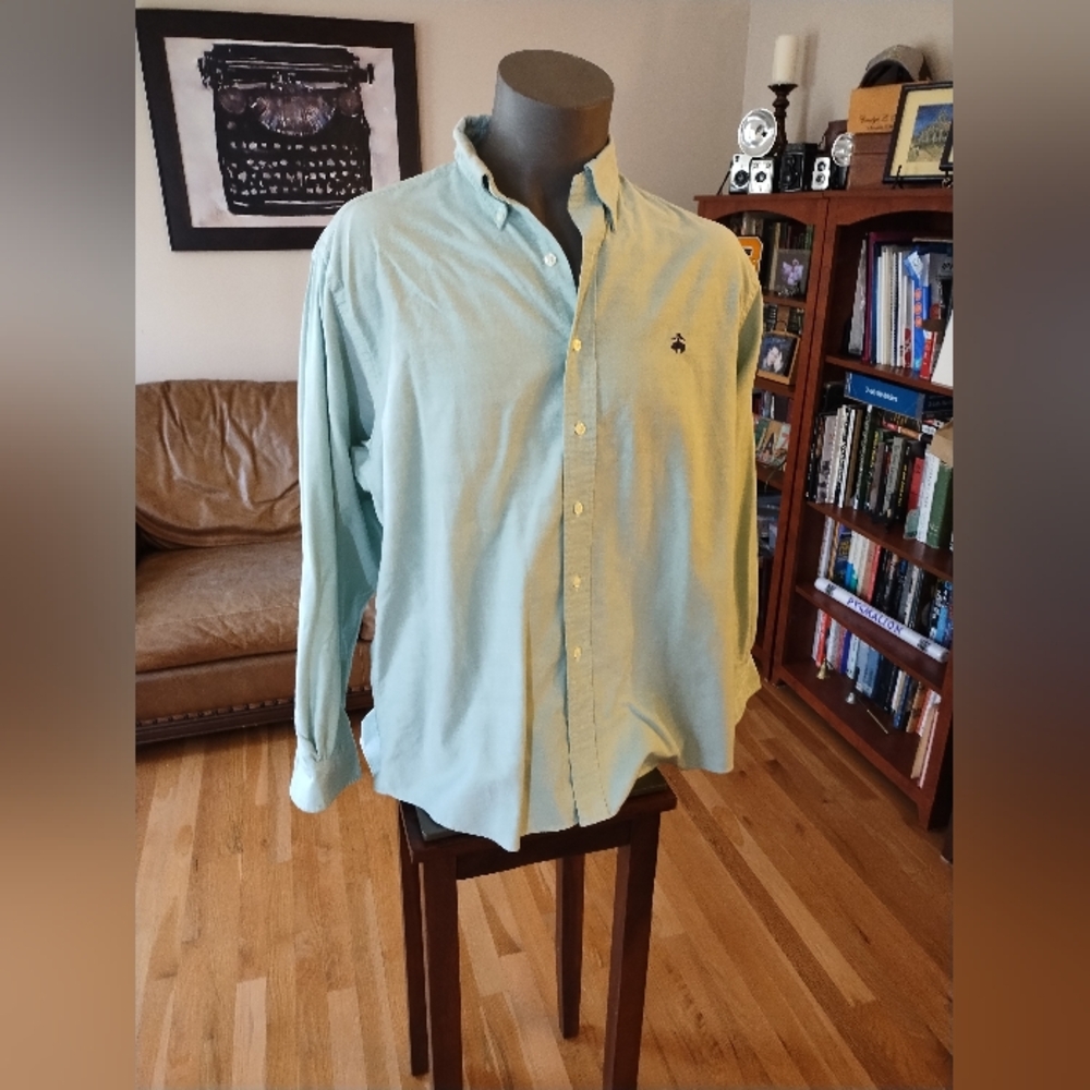 Brooks Brothers 346 Green Long Sleeve Oxford Shirt Size L